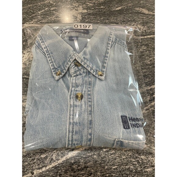 Perfectly Distressed VTG Denim Button Down Long Sleeve Shirt Med Heard Museum M - Picture 9 of 9